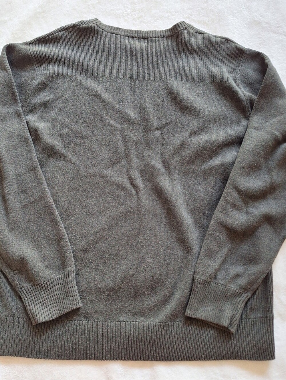 Levi's Men's 100% Cotton Crewneck Sweater Dark Forest Green Ribbed Trim Size XL - Picture 8 of 8
